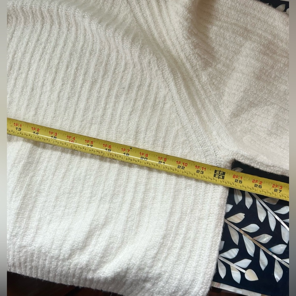 Madewell Ivory Cream Ribbed‎ Knit Sweater | Cozy Soft Minimalist Capsule Staple - Picture 9 of 9